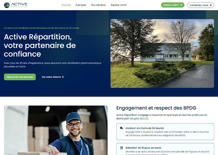 Site corporate WordPress pour Active Répartition