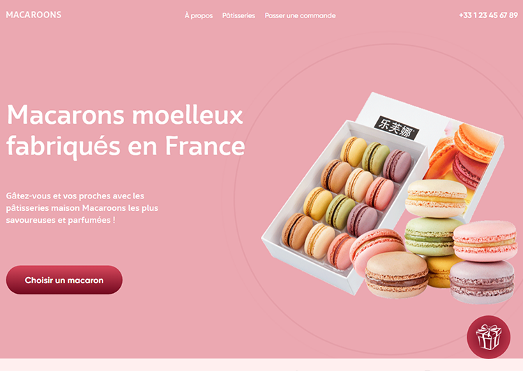 Site vitrine sur-mesure pour Macaroons