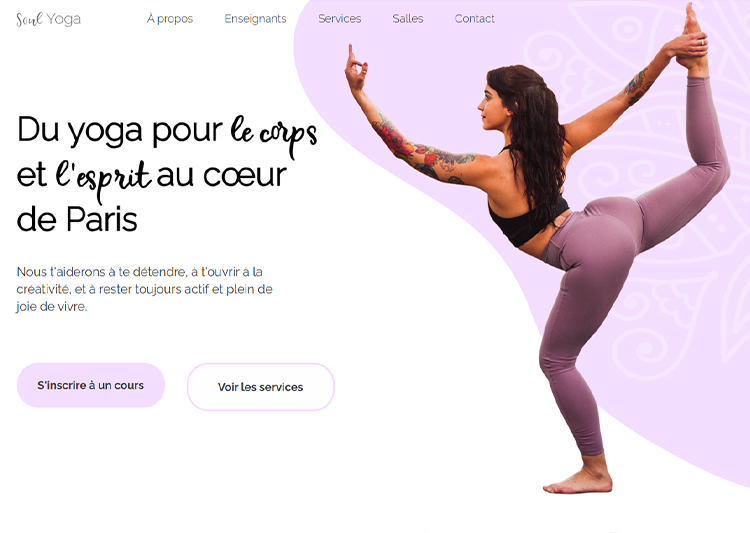 Site vitrine sur-mesure pour Soul Yoga